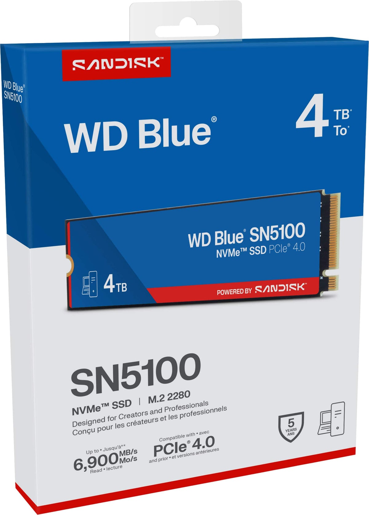 WD - Blue SN5100 4TB Internal SSD PCIe Gen 4 x4 NVMe for laptops and desktops