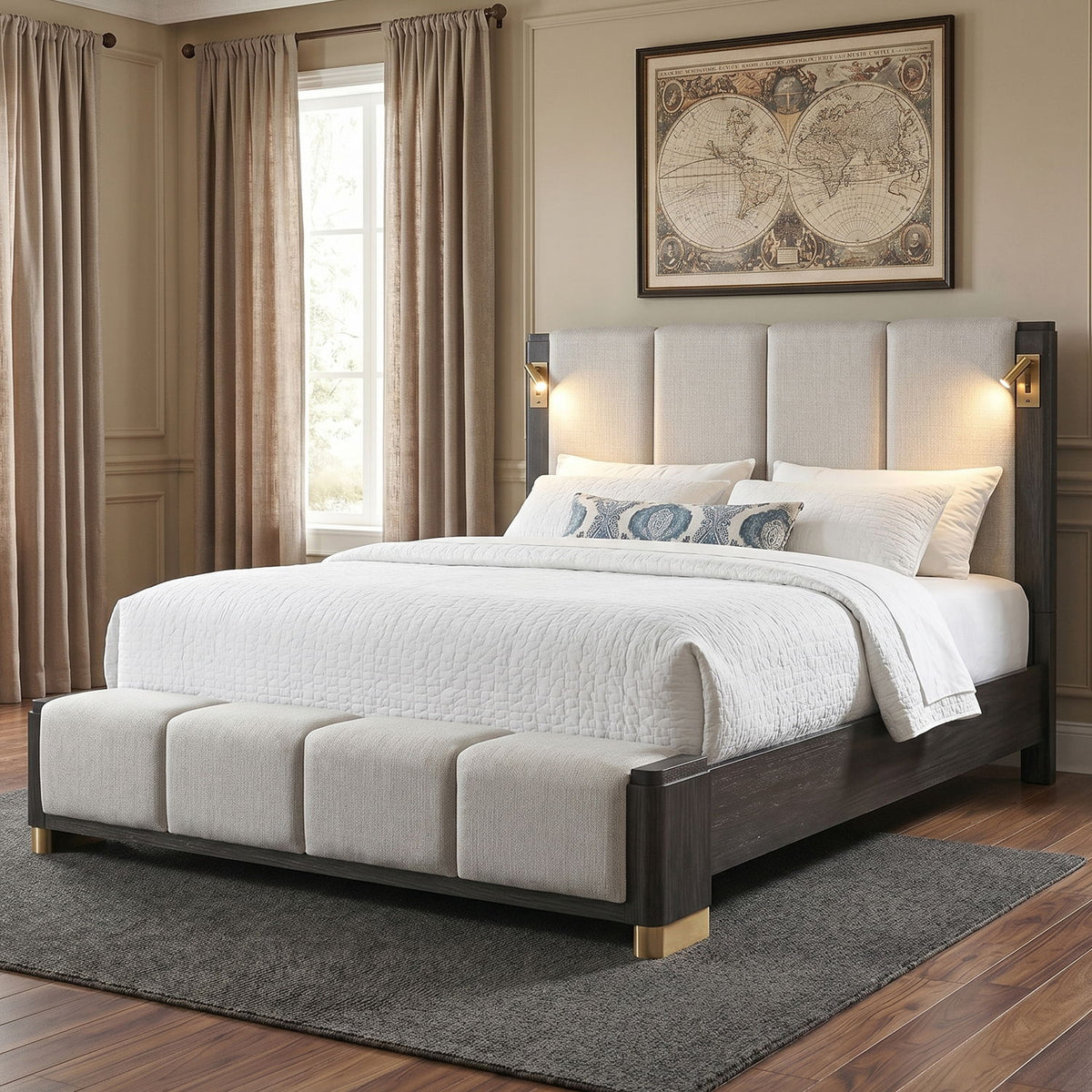 Clifton - Cama de plataforma tapizada