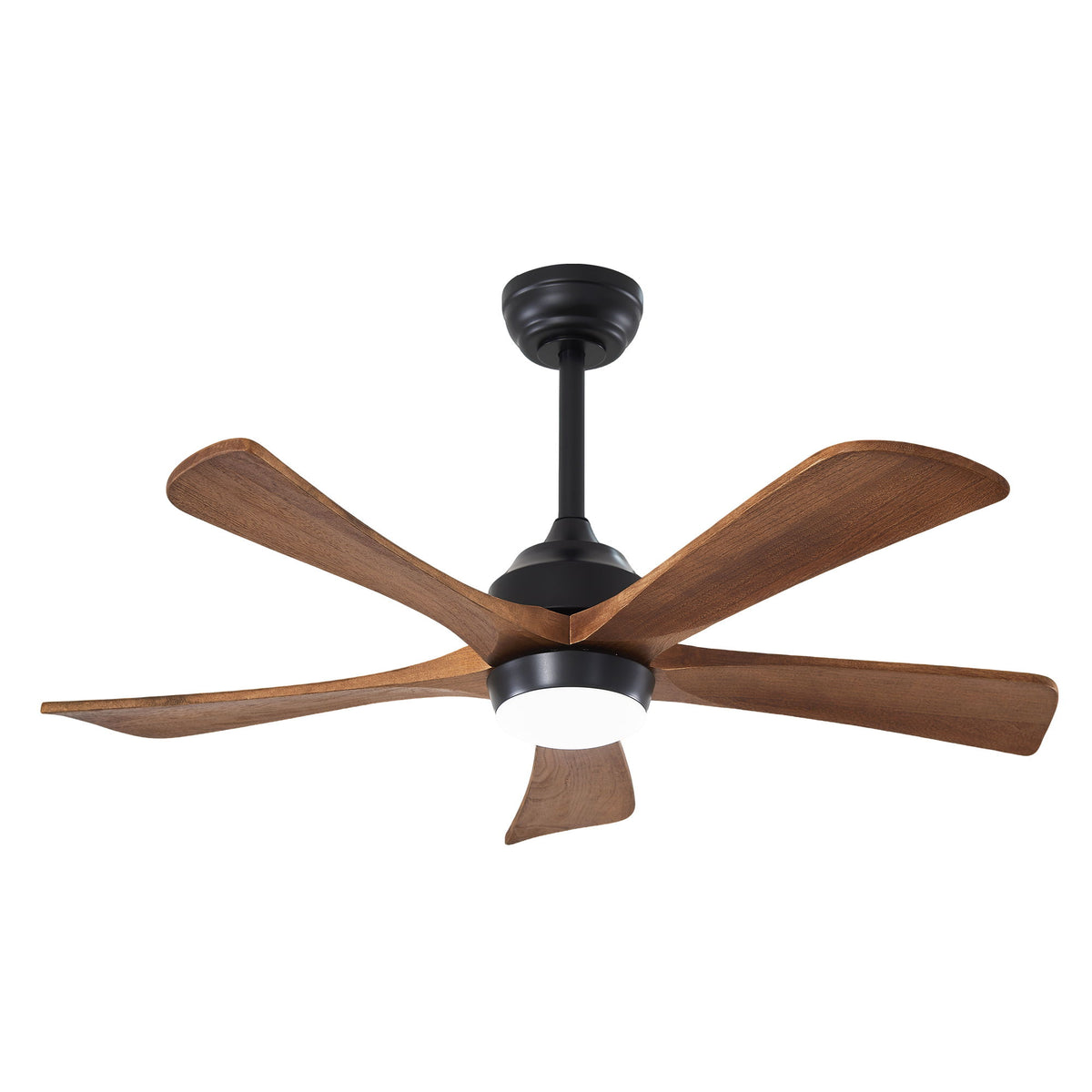 Ventilador de techo de 5 aspas con luces y control remoto - Negro mate