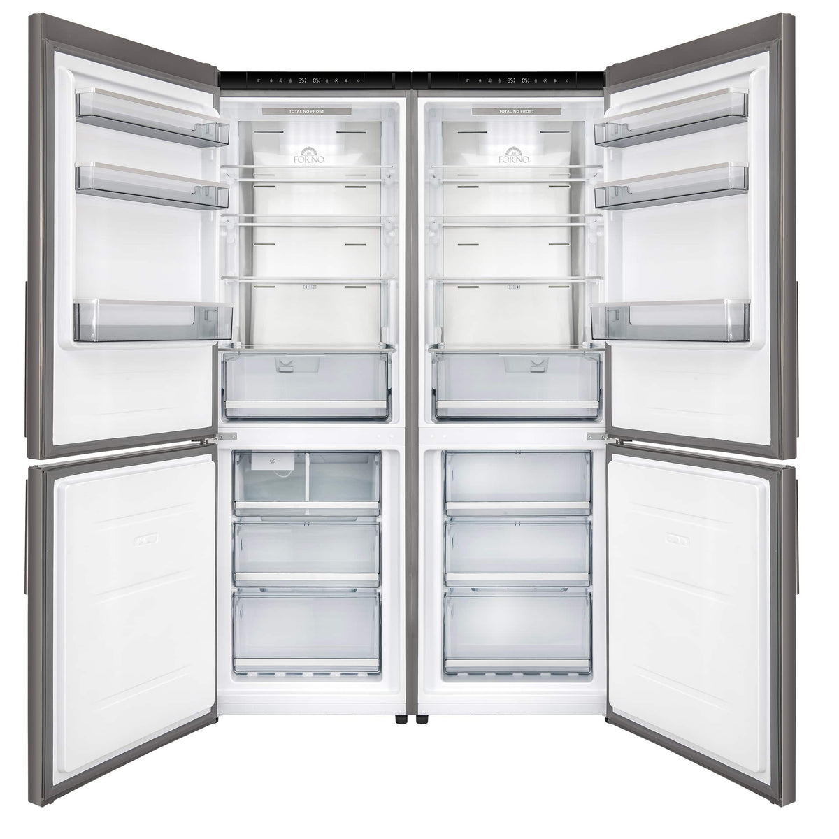Forno Appliances - Custodia 20.6 Cu. Ft. 48" Side-by-Side Refrigerator Pair with Ice Maker and Total No Frost - Stainless Steel