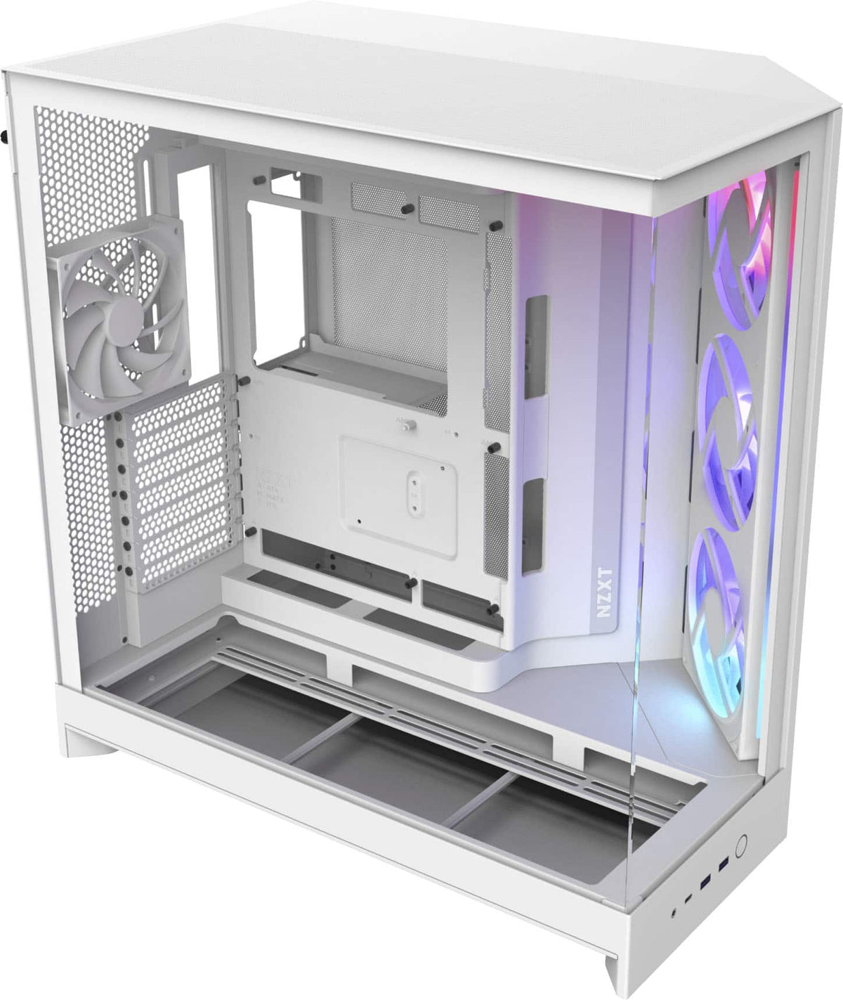 NZXT - H9 Flow RGB 2025 ATX Mid-Tower Dual-Chamber PC Case - White