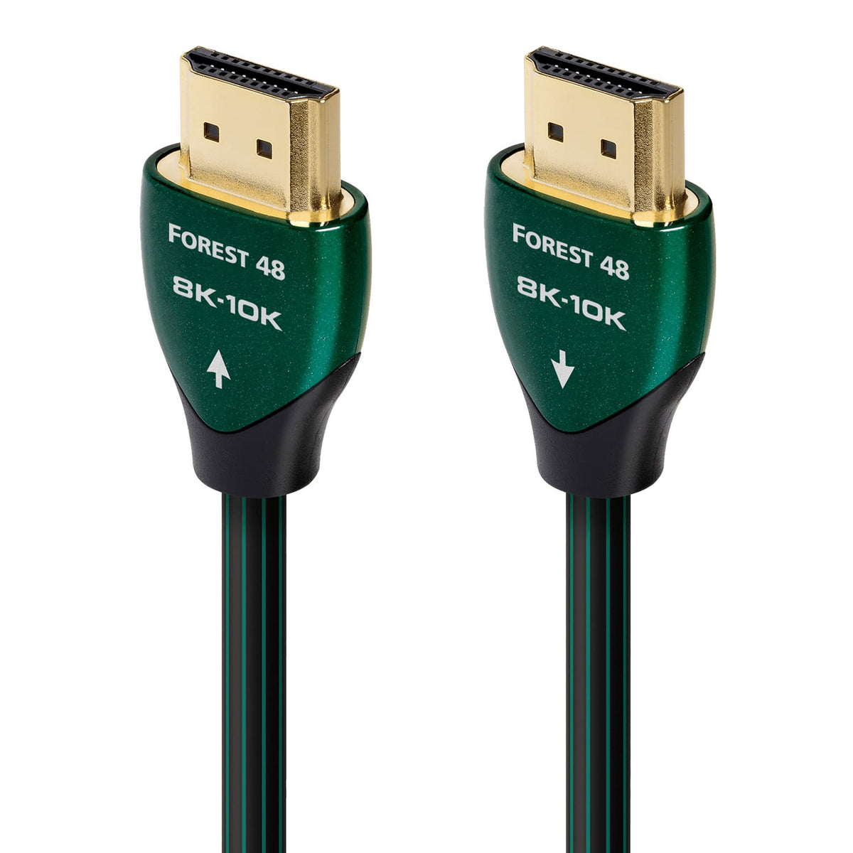 AudioQuest - Forest 48 9.8' 4K-8K-10K 48Gbps In-Wall Rated HDMI Cable - Black with Green Stripes