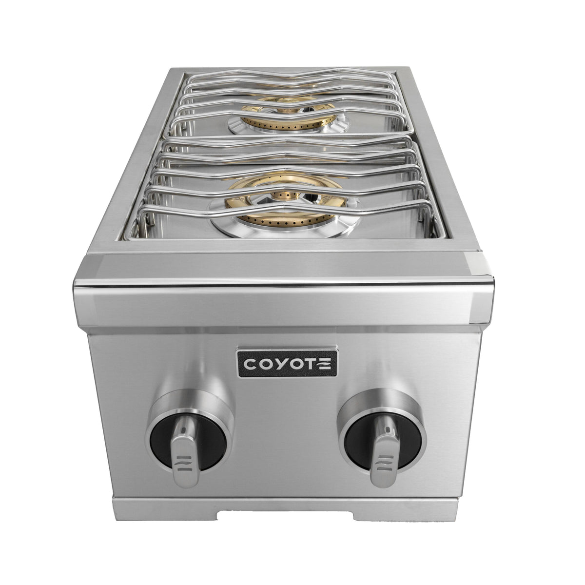 Coyote - 12" Built-In Gas Double Side Burner (NG) - Stainless Steel