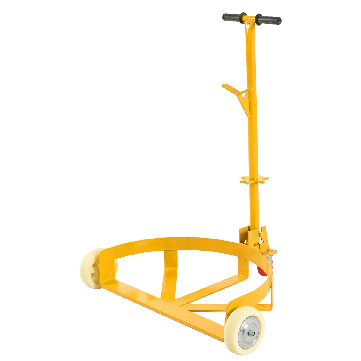 Carro de tambor de acero con ruedas de bajo perfil para barriles de aceite de 55 galones - Amarillo