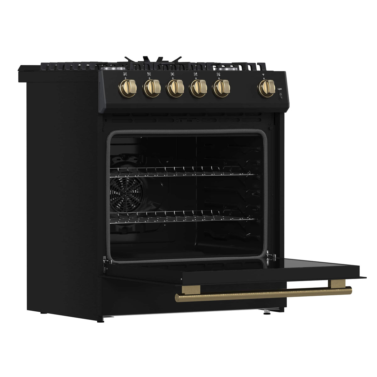 Forno Appliances - 30 in. Wide 5 Burner Leonardo 5 Cu. Ft. Freestanding Gas Convection Range with LP Conversion Kit - Black