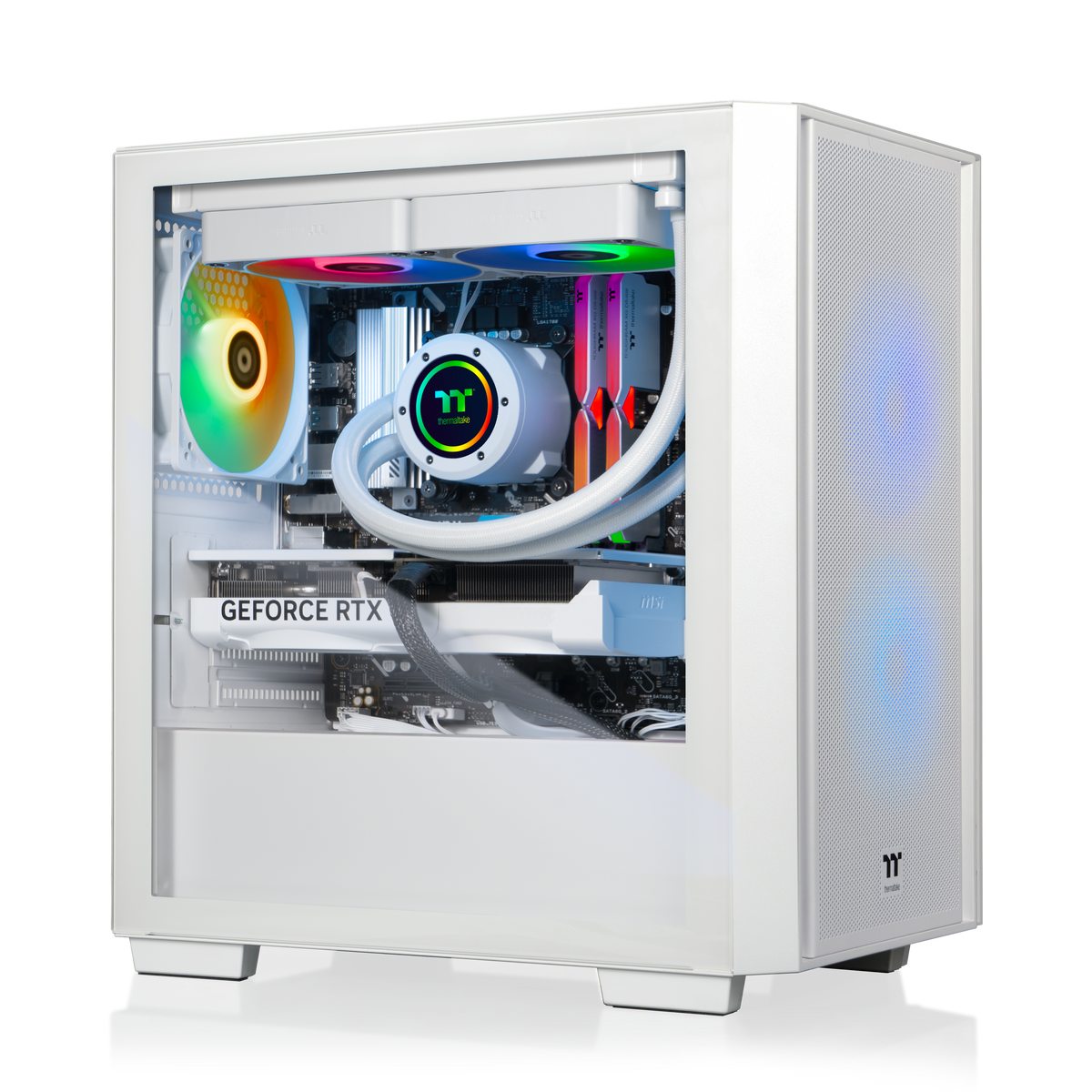 Thermaltake - LCGS Versa i570S Gaming Desktop Intel Core i9-14900KF 2025 32GB RGB Memory NVIDIA GeForce RTX 5070 1TB SSD NVMe M.2 WiFi - White