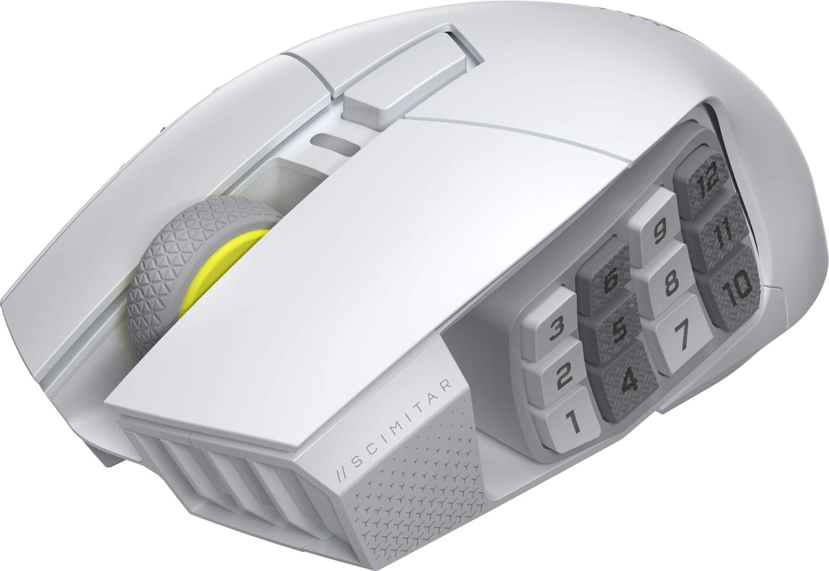 CORSAIR - Scimitar Elite Wireless SE MOBA/MMO Optical Gaming Mouse with 16 Programmable Buttons - Wireless - White