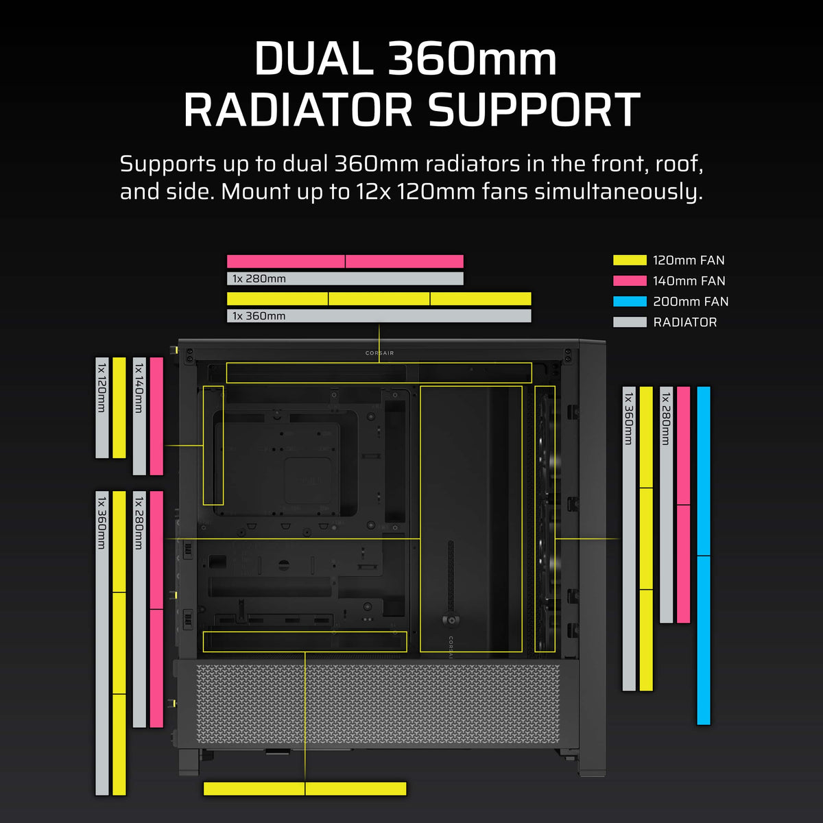 CORSAIR - FRAME 4000D RS ATX Mid-Tower PC Case - Black