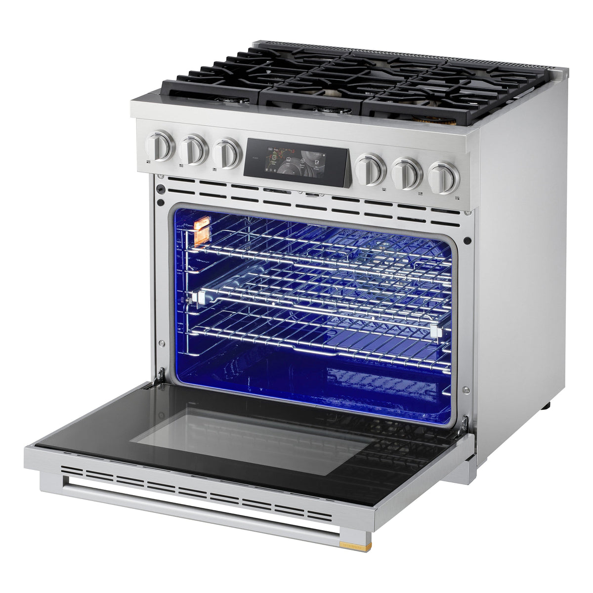 LG - SIGNATURE 36-in Wide 6.3 Cu. Ft. Slide-In Gas True Convect Pro Range with 6 Burners, AirFry, and UltraHeat 23K Burner - Stainless Steel