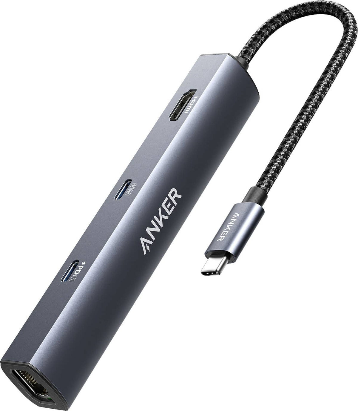 Anker - PowerExpand 6-in-1 USB-C PD Ethernet Hub - Gray
