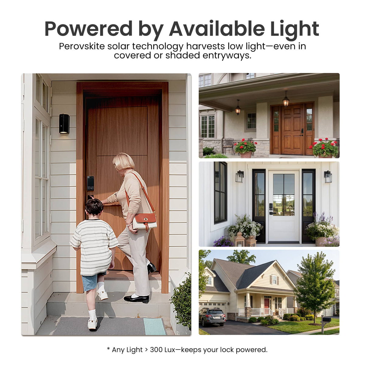 DESLOC - V150 Plus Solar Battery-Powered Smart Lock WiFi Keyless Deadbolt with 3D Face Recognition and Fingerprint - Black