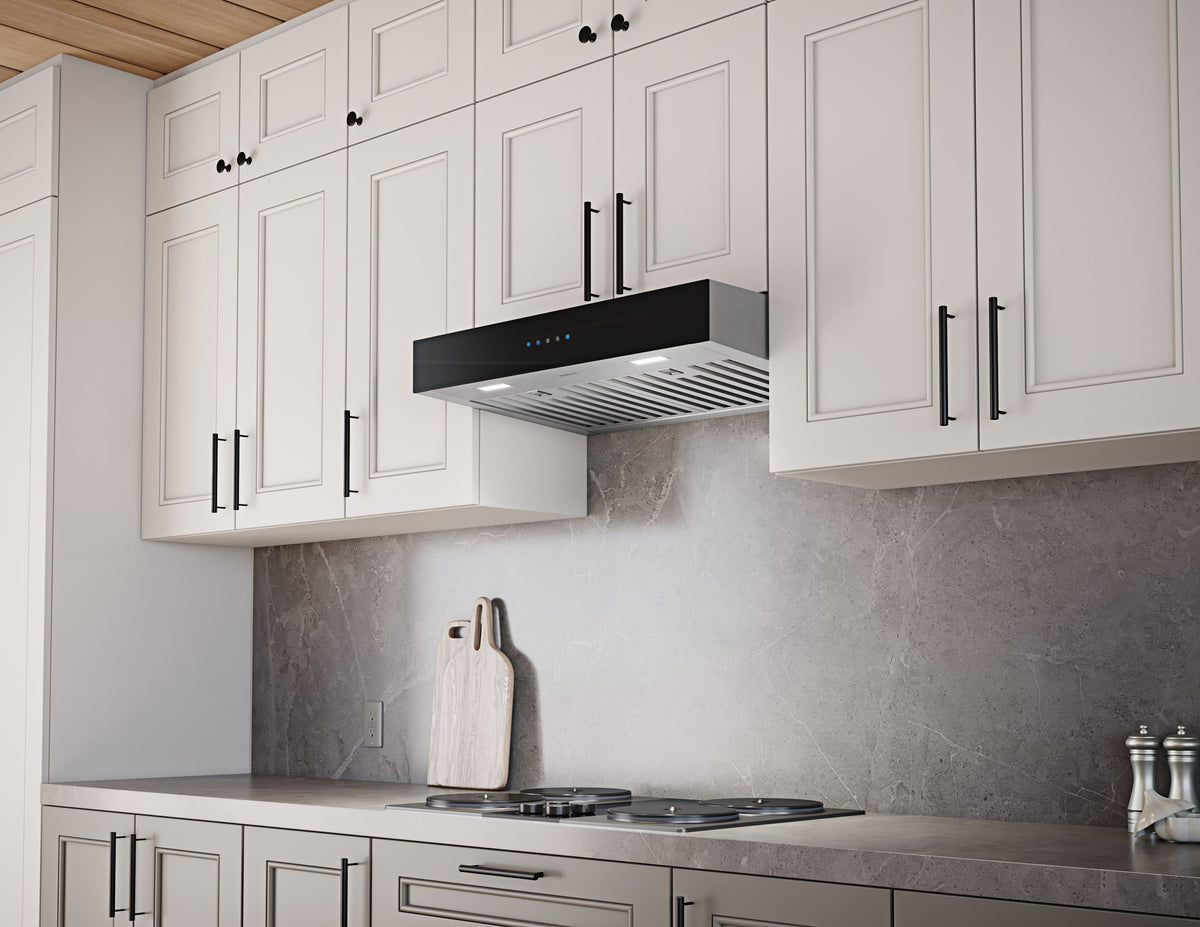Zephyr - 30 inches - Externally Vented - Under cabinet Range Hood - Black