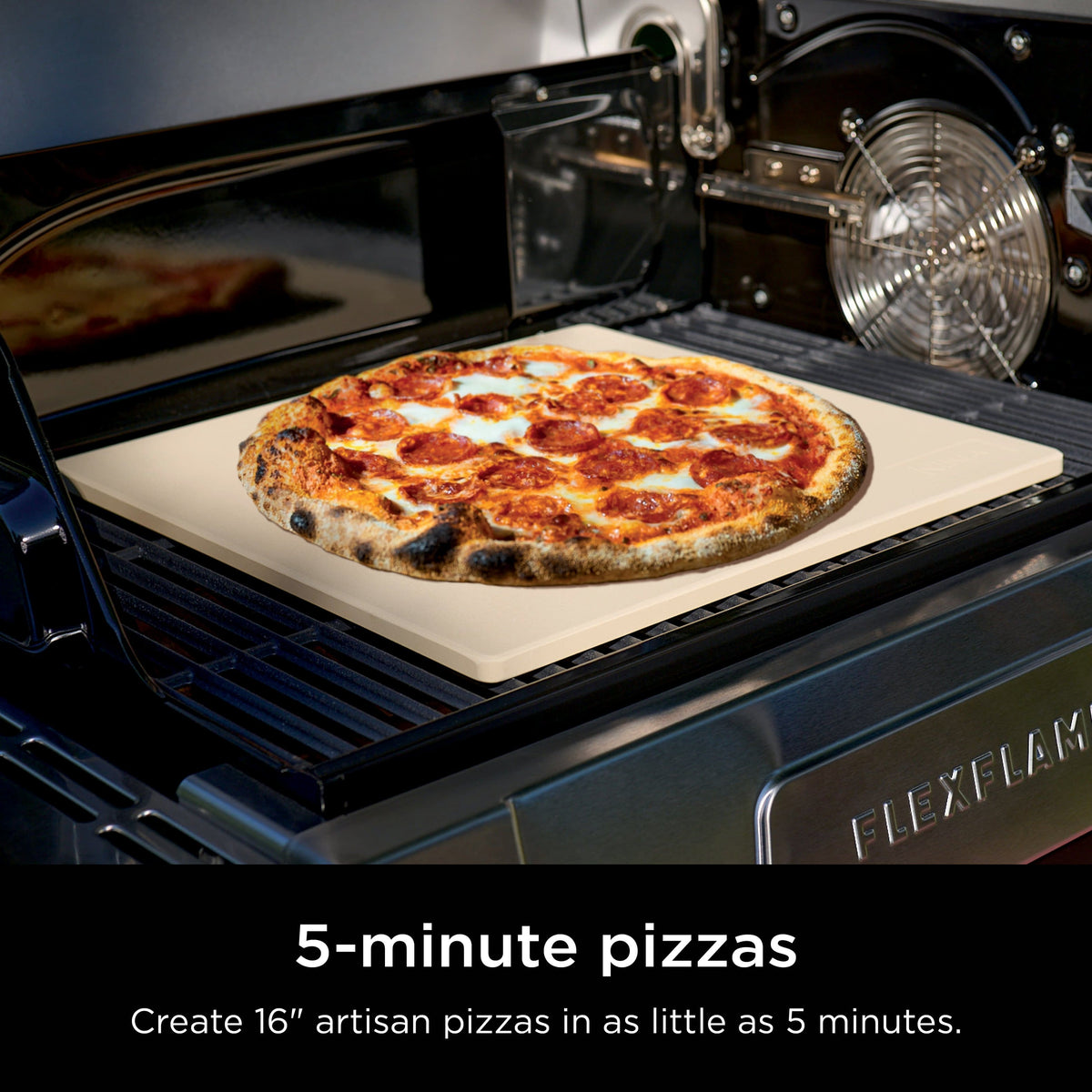 Ninja - FlexFlame 16" Artisan Pizza Durable Cordierite, Make Artisan Pizza, Bread, Calzones & More, Upgrade for FlexFlame - Stone