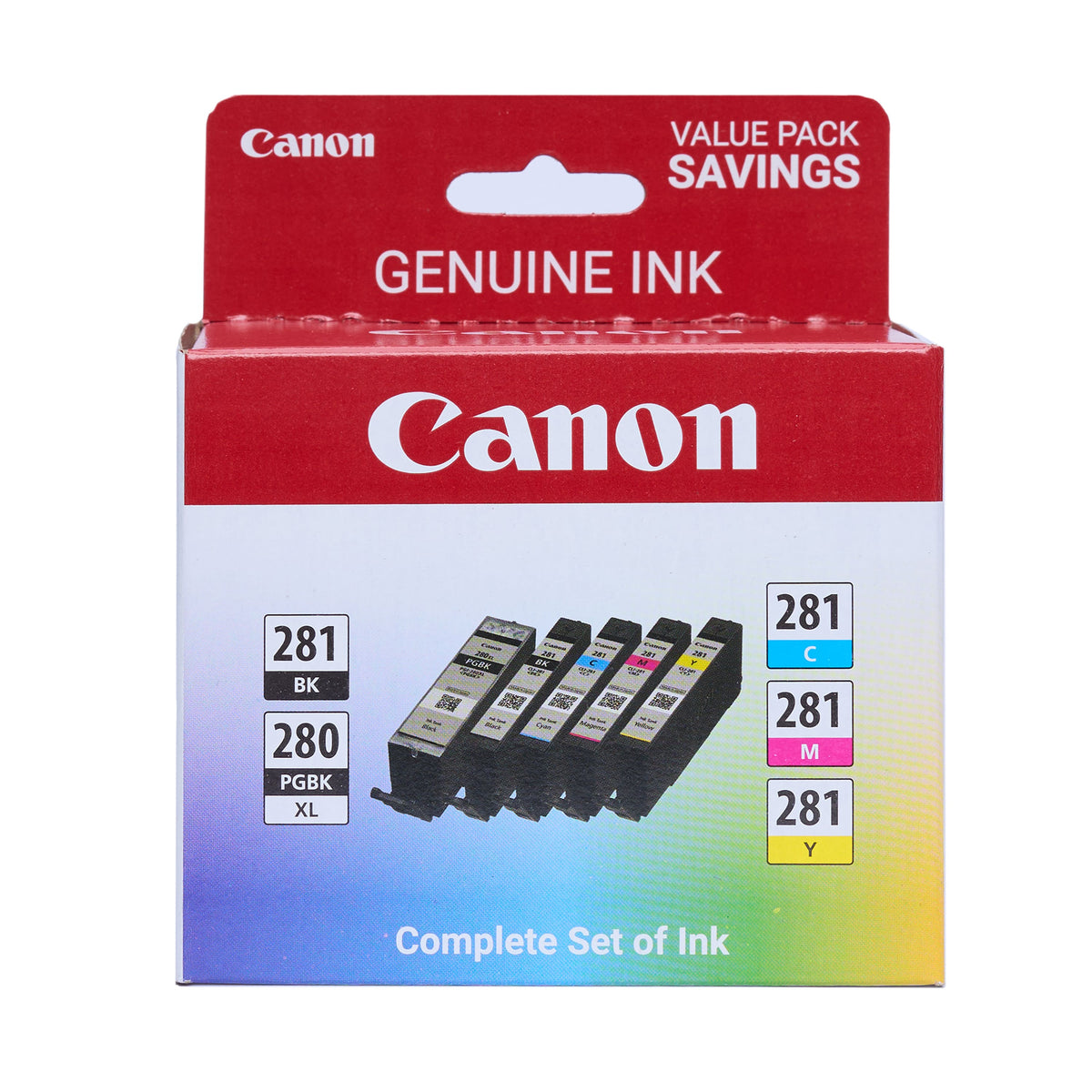 Canon - PGI-280 XL / CLI-281 5-Pack High-Yield - Pigment Black, Standard Capacity Ink Cartridges - Black/Cyan/Magenta/Yellow