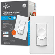 Cync - Smart Dimmer + Motion Sensor Switch, No Neutral Wire Required, Bluetooth and 2.4 GHz Wifi - White