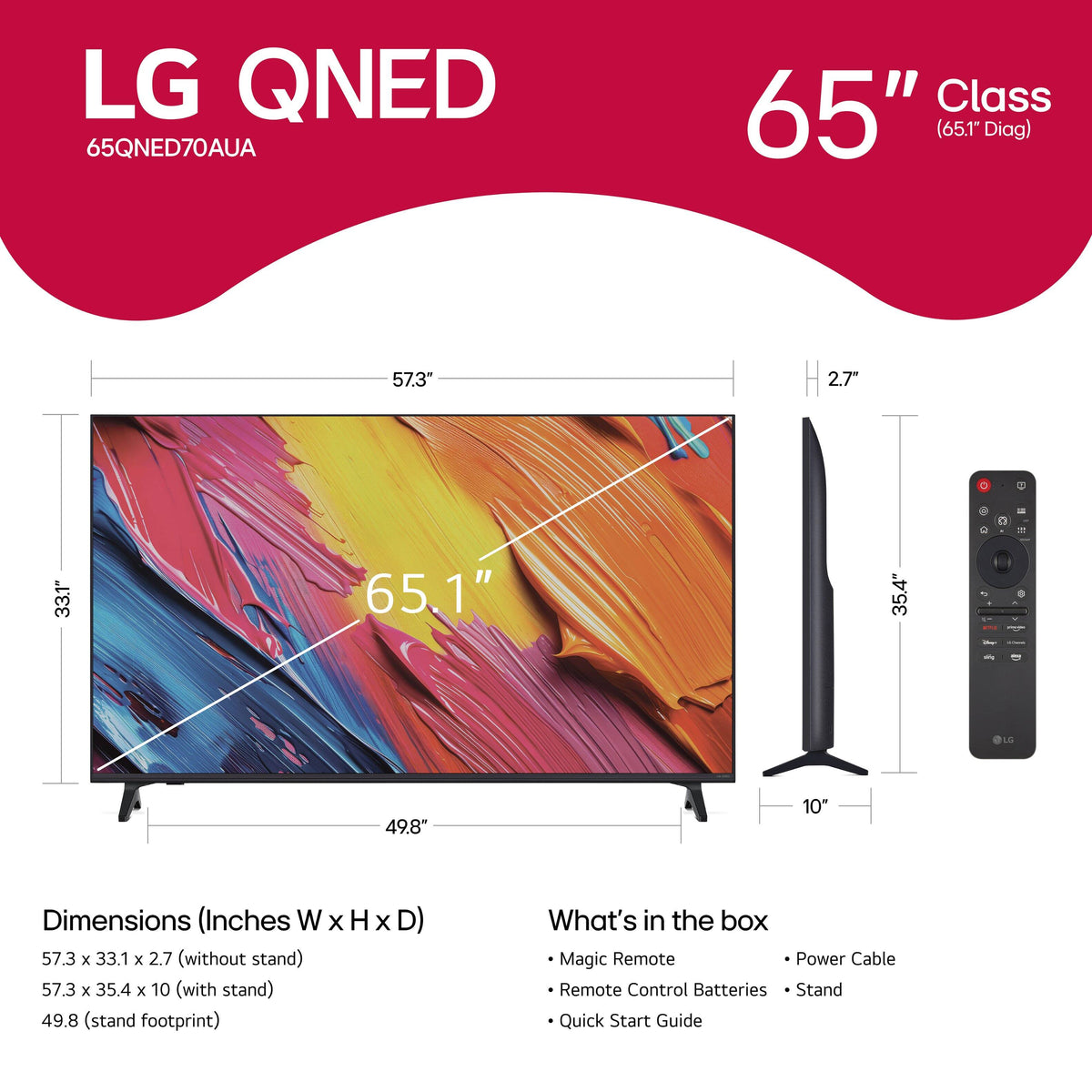 LG - 65" Class 70A Series QNED AI 4K UHD Smart webOS TV (2025)