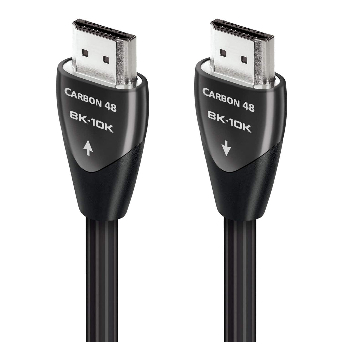 AudioQuest - Carbon 48 9.8' 4K-8K-10K 48Gbps In-Wall Rated HDMI Cable - Black/Gray Stripes