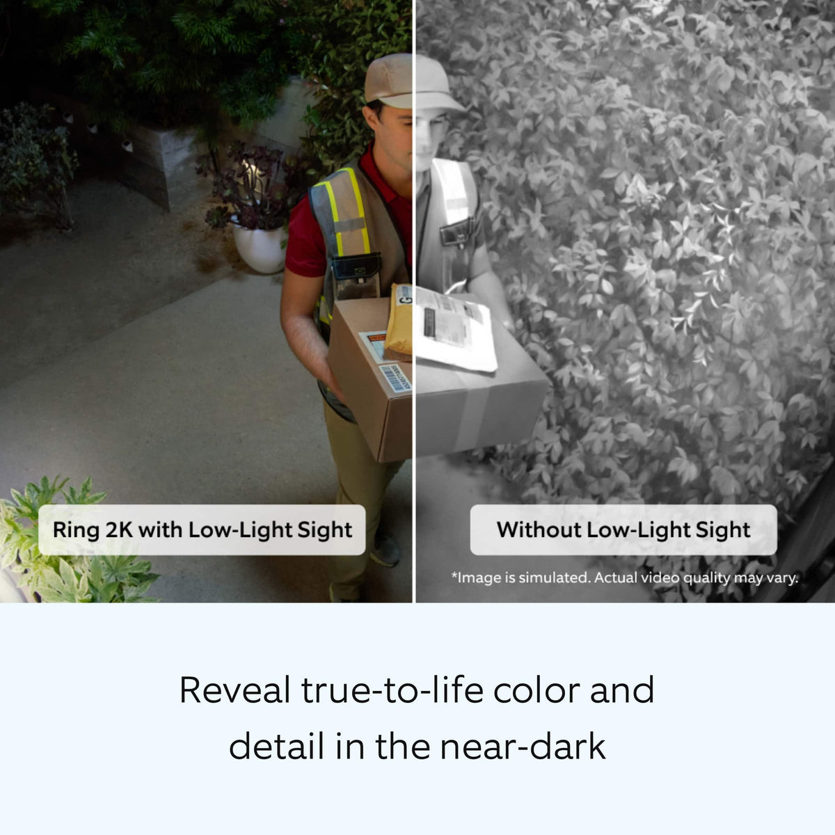 Ring - Outdoor Cam Plus, Power over Ethernet with Wide-Angle 2K Video, Ring-Vision and Low-Light Sight for color night vision - White
