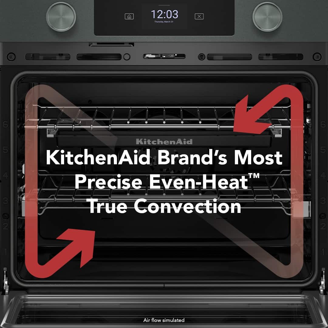 KitchenAid - 30" Smart Built-In Single Electric Wall Oven with Intelligent Cooking Camera - Black Ore