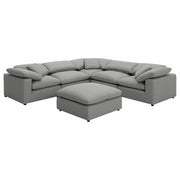 Segoura - 6 Piece Upholstered Modular Sectional With Ottoman - Gray