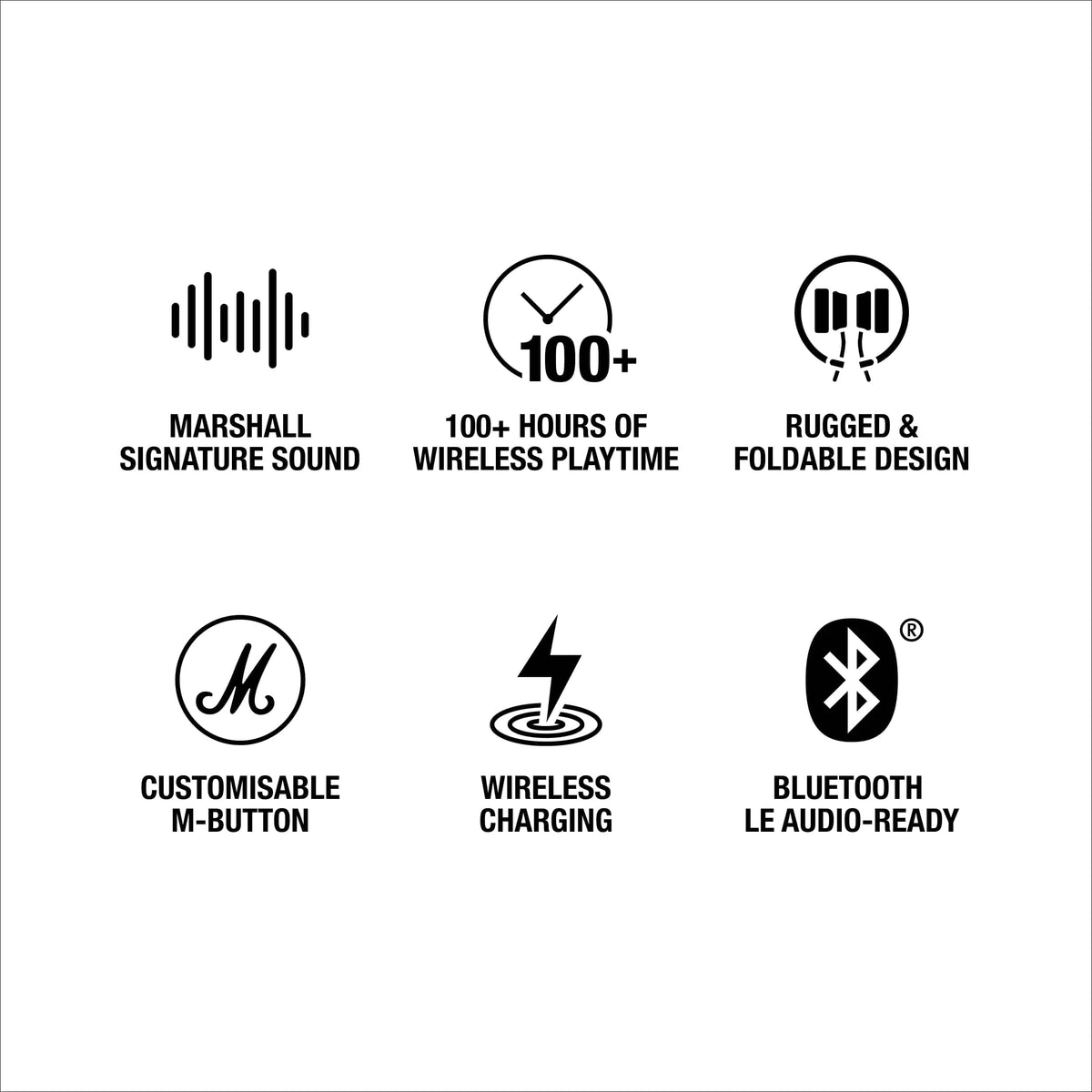 Marshall - Major V Wireless On-Ear Bluetooth Headphones with Lightweight Foldable Design and Microphone for Calls - Black