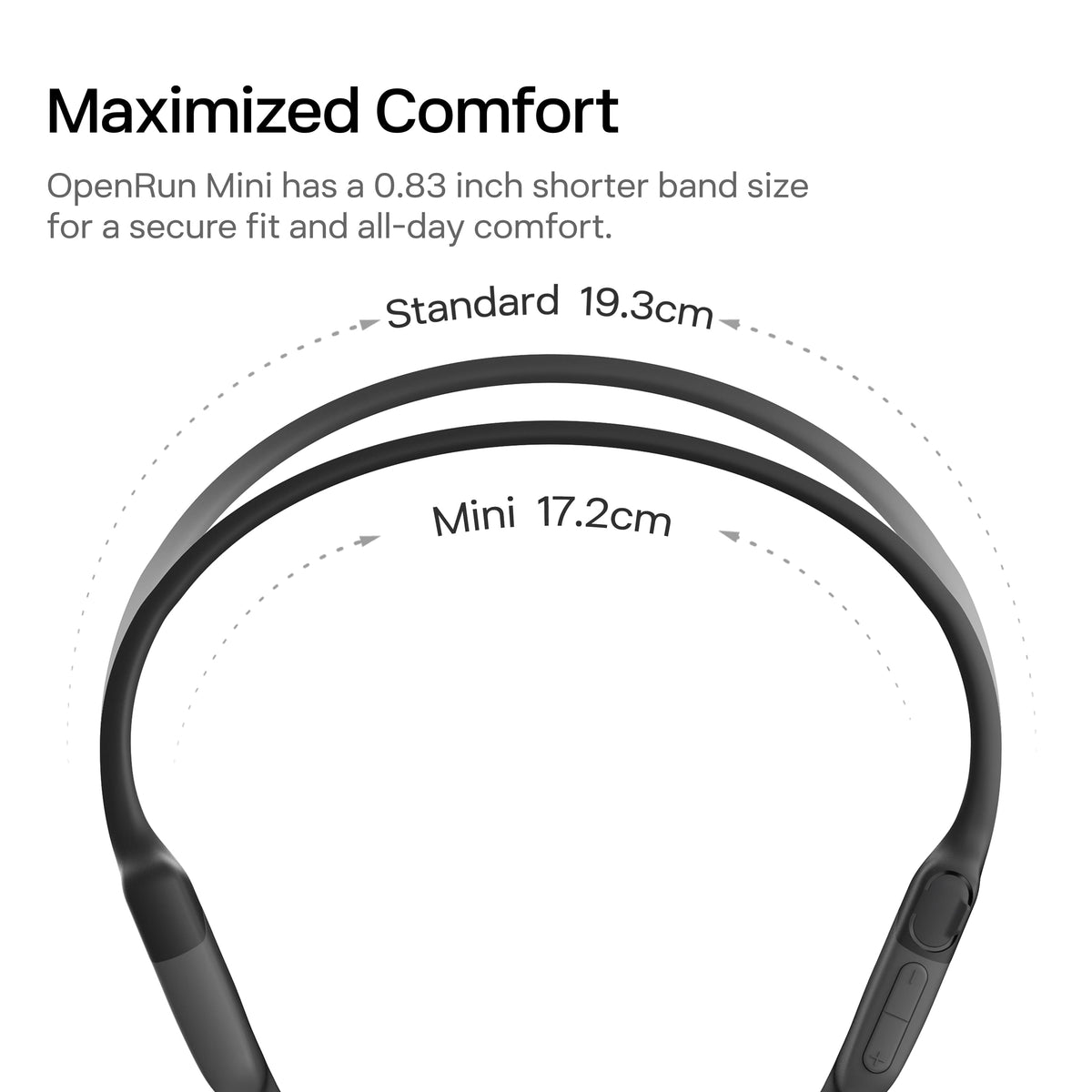 Shokz - OpenRun Mini Wireless Bone Conduction Open-Ear Bluetooth Endurance Headphones - Black