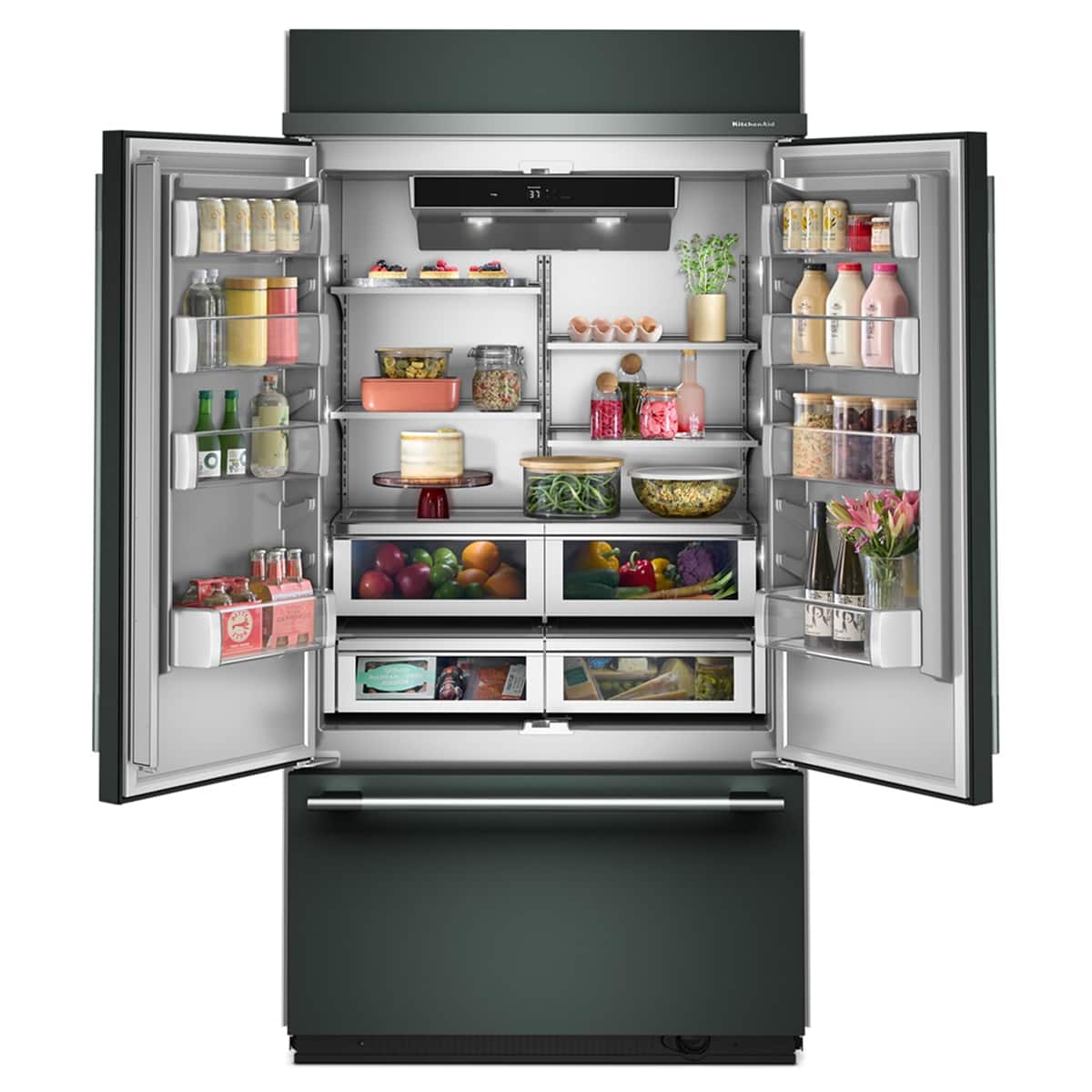 KitchenAid - 42 in. Wide 24.2 cu. ft. Built-In French Door Bottom Mount Refrigerator - Juniper