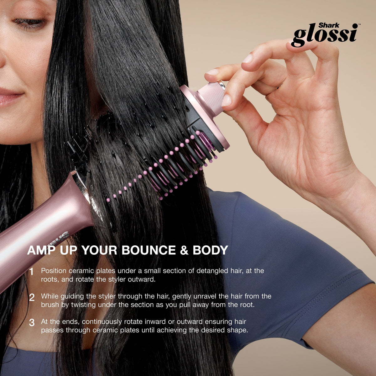 Shark - Glossi 2-in-1 Hot Tool and Air Glosser - Lychee