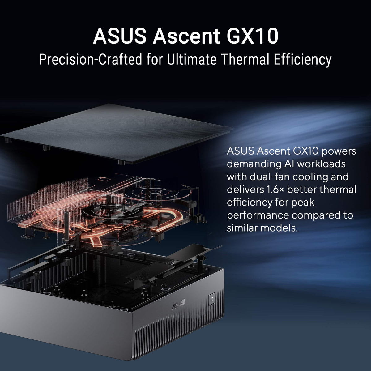 ASUS - Ascent GX10 Mini Desktop - NVIDIA GB10 - 128GB Memory - 1TB Storage - Black