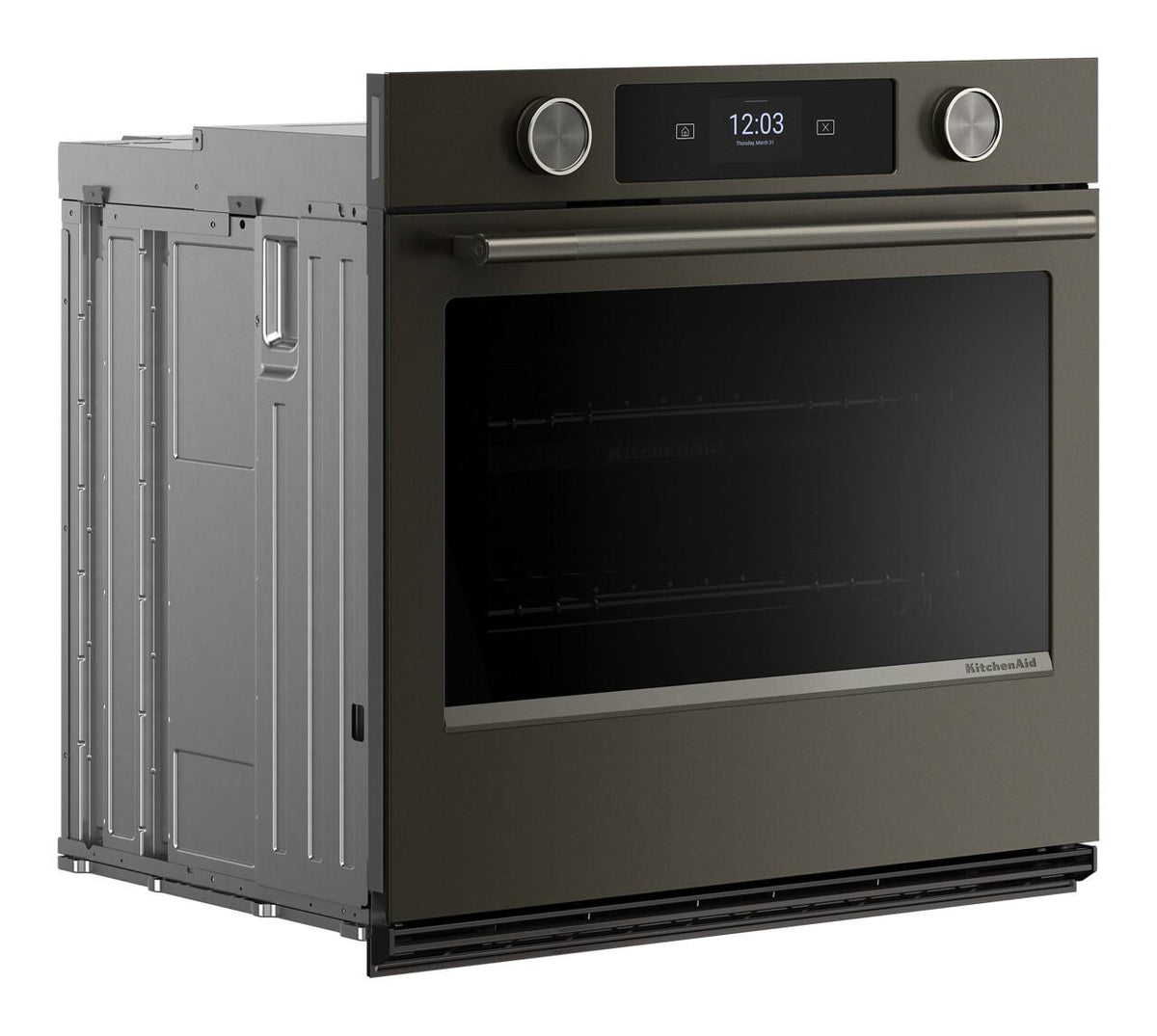 KitchenAid - 30" Smart Built-In Single Electric Wall Oven with Intelligent Cooking Camera - Black Ore