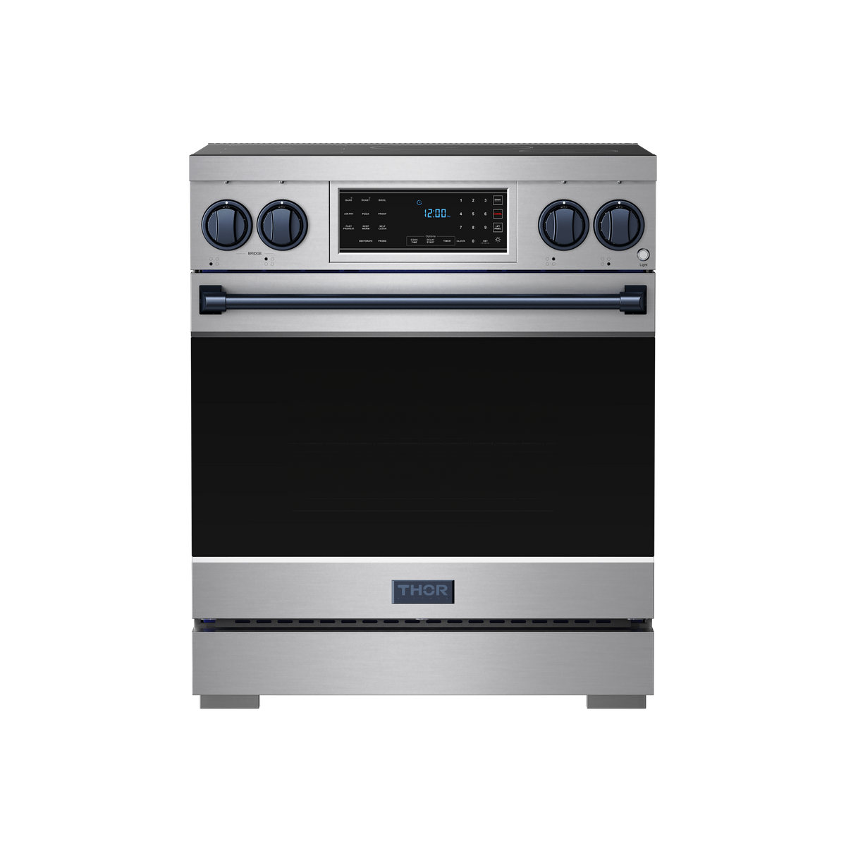 Gordon Ramsay Series by Thor Kitchen 4.8 Cu. Ft Freestanding Induction Range with Navy Blue Hardware - Stainless Steel