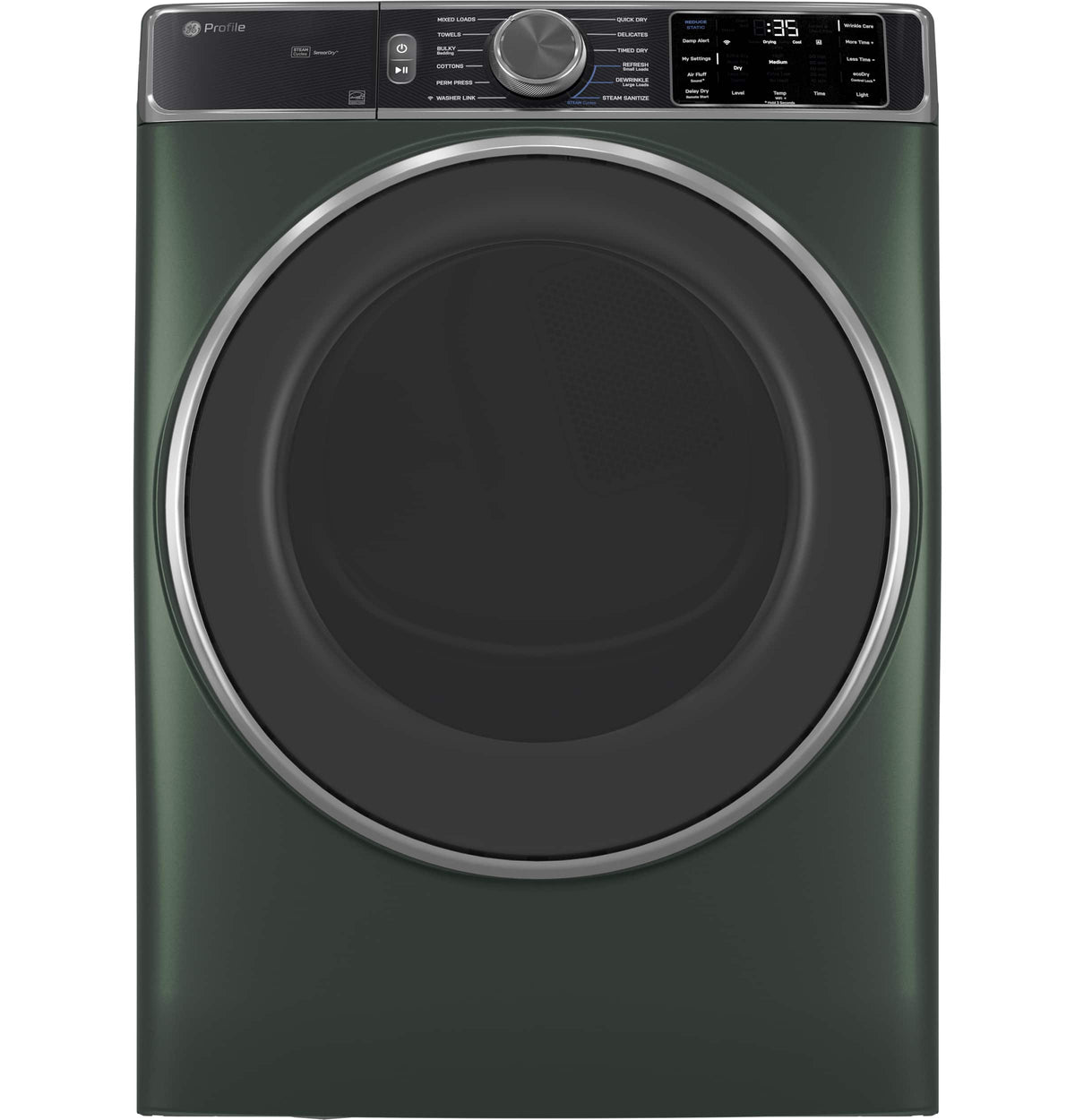 GE Profile - 7.8 Cu. Ft. Stackable Smart Gas Dryer with Steam and Sanitize Cycle - Jade Green