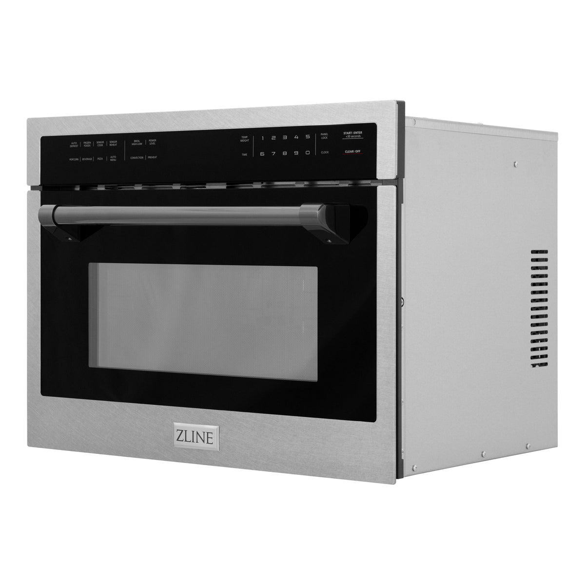 ZLINE - Autograph 24 in. 1.6 cu. ft. Built-in Convection Microwave Oven with Sensor Cooking in Satin Stainless w/ Black Accents - Satin Stainless Steel