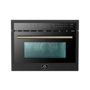 Forno Appliances - Oliena Espresso 1.6 cu. ft. Built-In Microwave and Convection Oven Combo with Sensor Cooking - Black