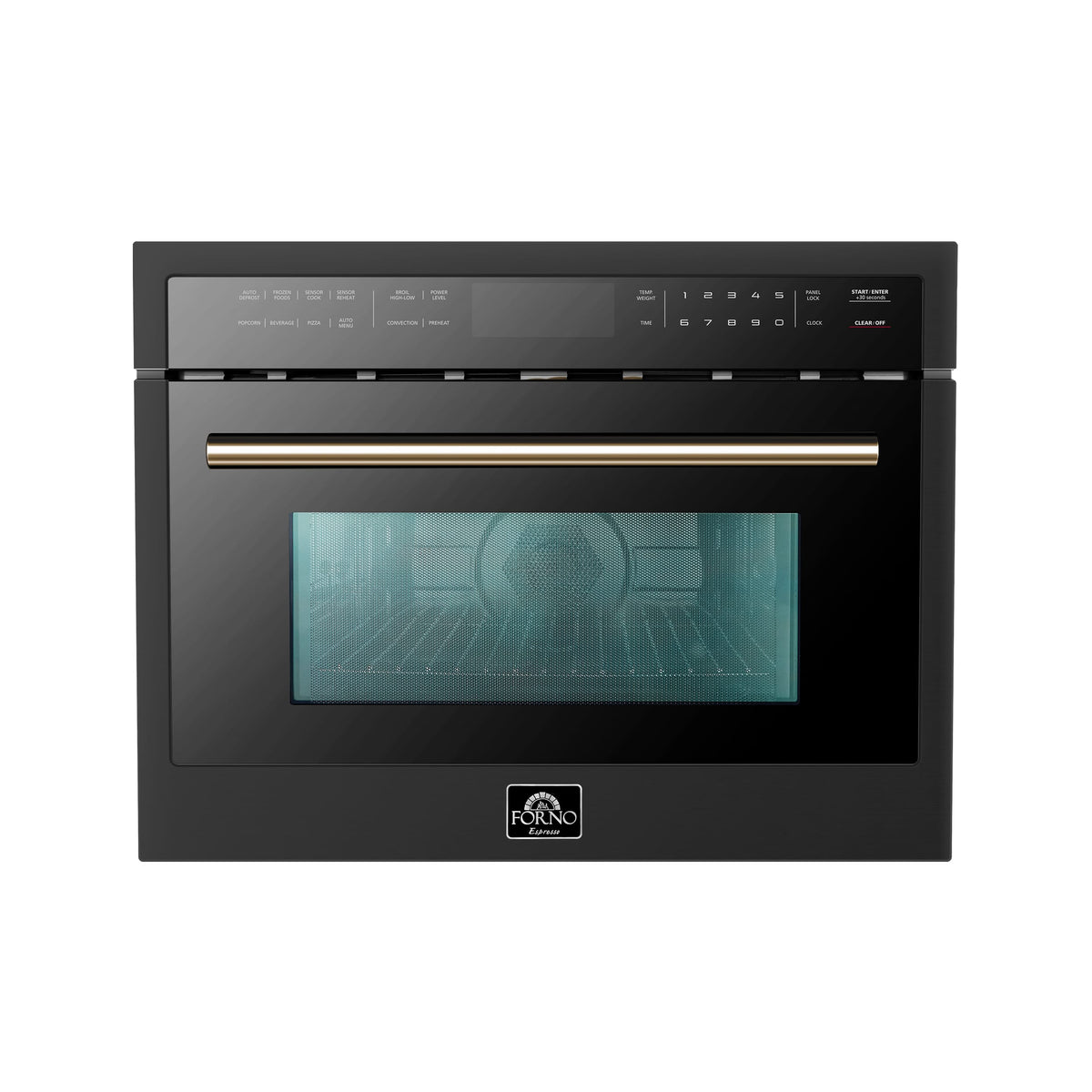 Forno Appliances - Oliena Espresso 1.6 cu. ft. Built-In Microwave and Convection Oven Combo with Sensor Cooking - Black