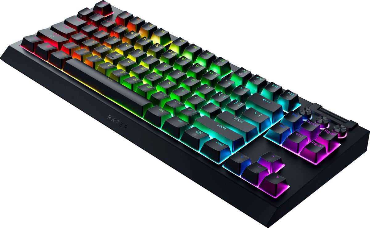 Razer - BlackWidow V4 TKL HyperSpeed Wireless Mechanical Orange Switch Gaming Keyboard with Hot-Swappable Design - Black
