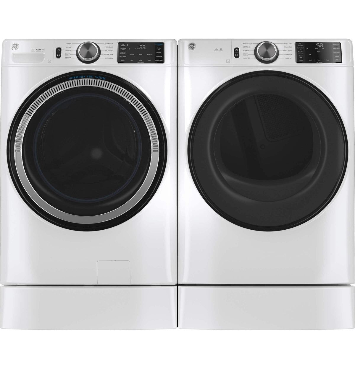 GE - 7.8 Cu. Ft. Stackable Smart 10-Cycle Electric Dryer - White