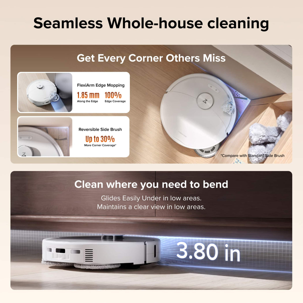 Roborock - Qrevo 2 ProX Robot Vacuum and Mop with 25,000Pa Suction - White