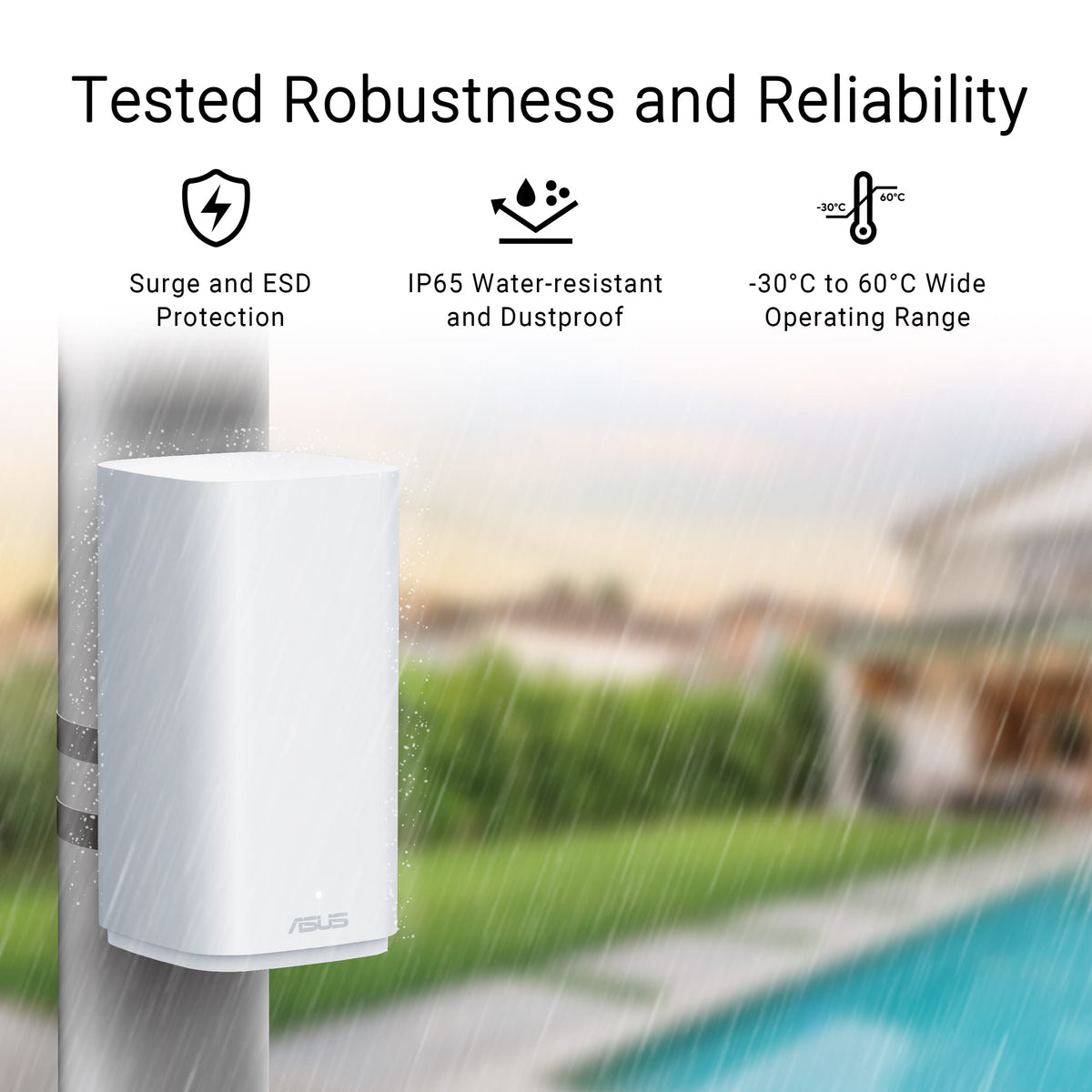 ASUS - ZenWiFi BD5 BE5000 Dual-Band Wi-Fi 7 Outdoor Router (1-pack) - White