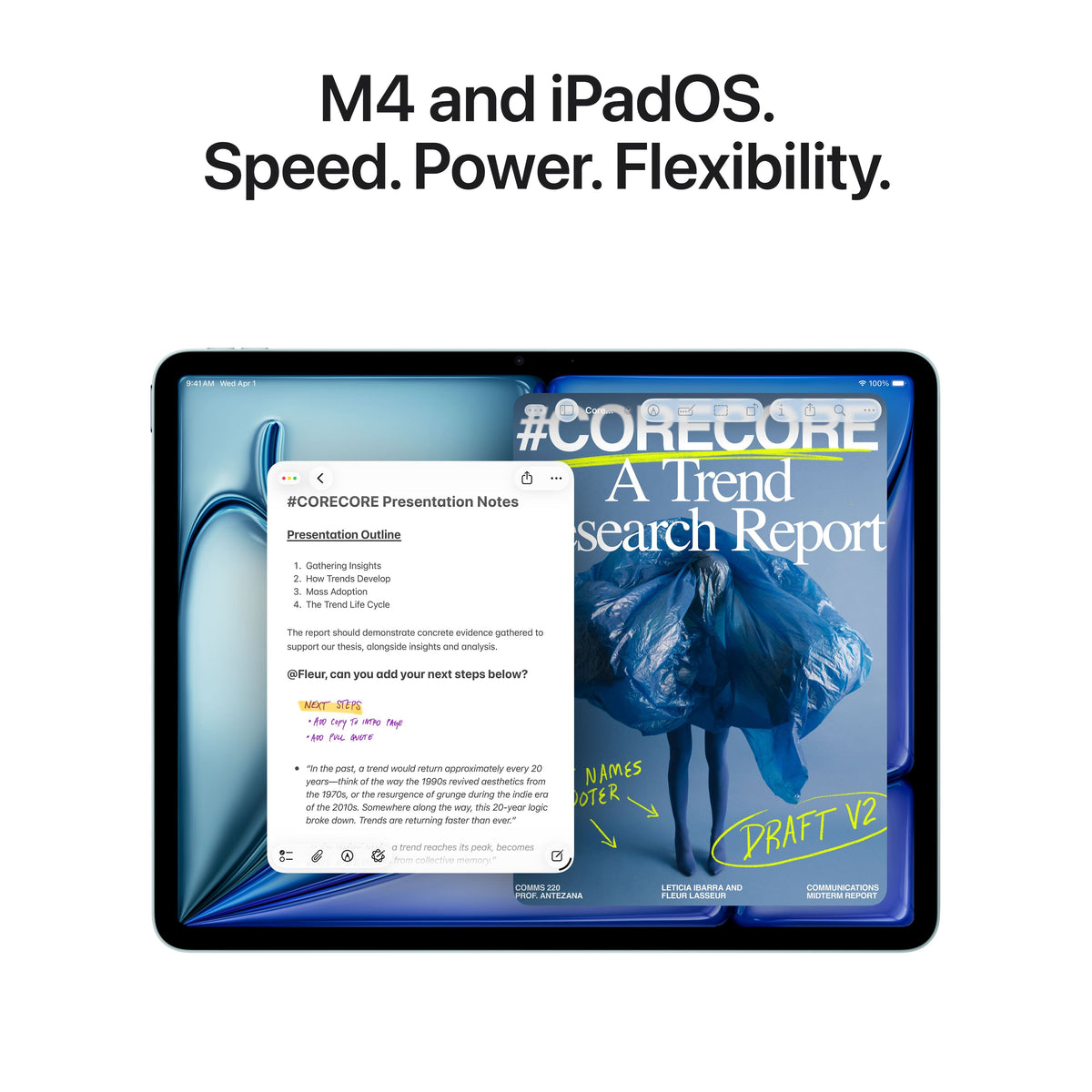 Apple - 13-inch iPad Air M4 chip Wi-Fi + Cellular 128GB - Blue (AT&T)