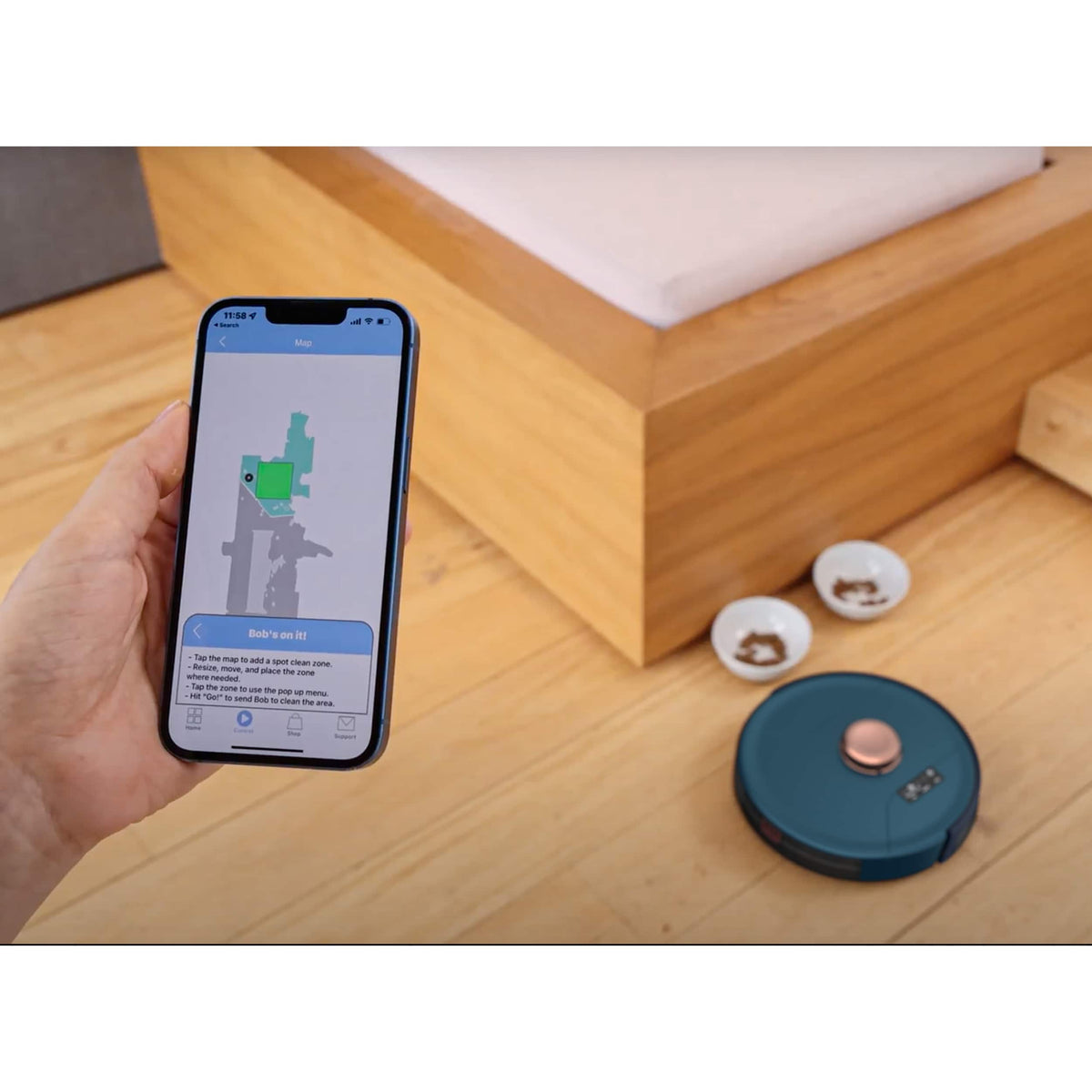 bObsweep - PetHair SLAM Wi-Fi Connected Robot Vacuum Cleaner, Phoenix - Midnight