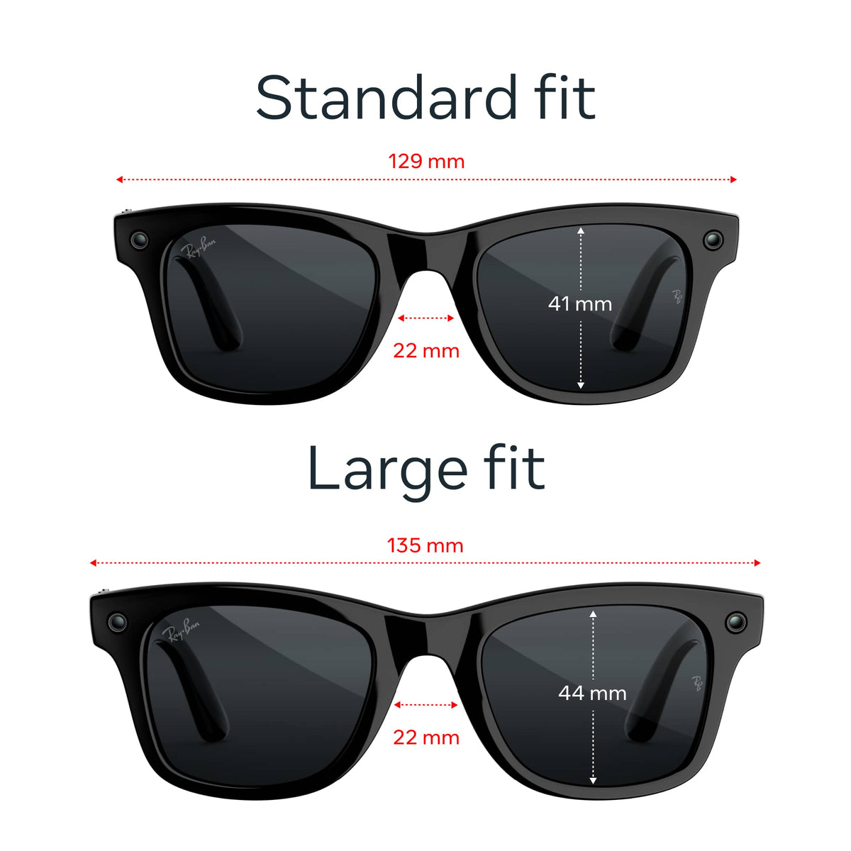 Ray-Ban Meta - (Gen 3) Wayfarer Large - AI Glasses with Camera - Transitions Grey - Shiny Black