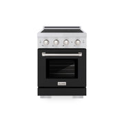 ZLINE - 24 in. 3.2 cu. ft. Paramount Freestanding Induction Range with 3 Burners and Electric Oven with Door - Black Matte