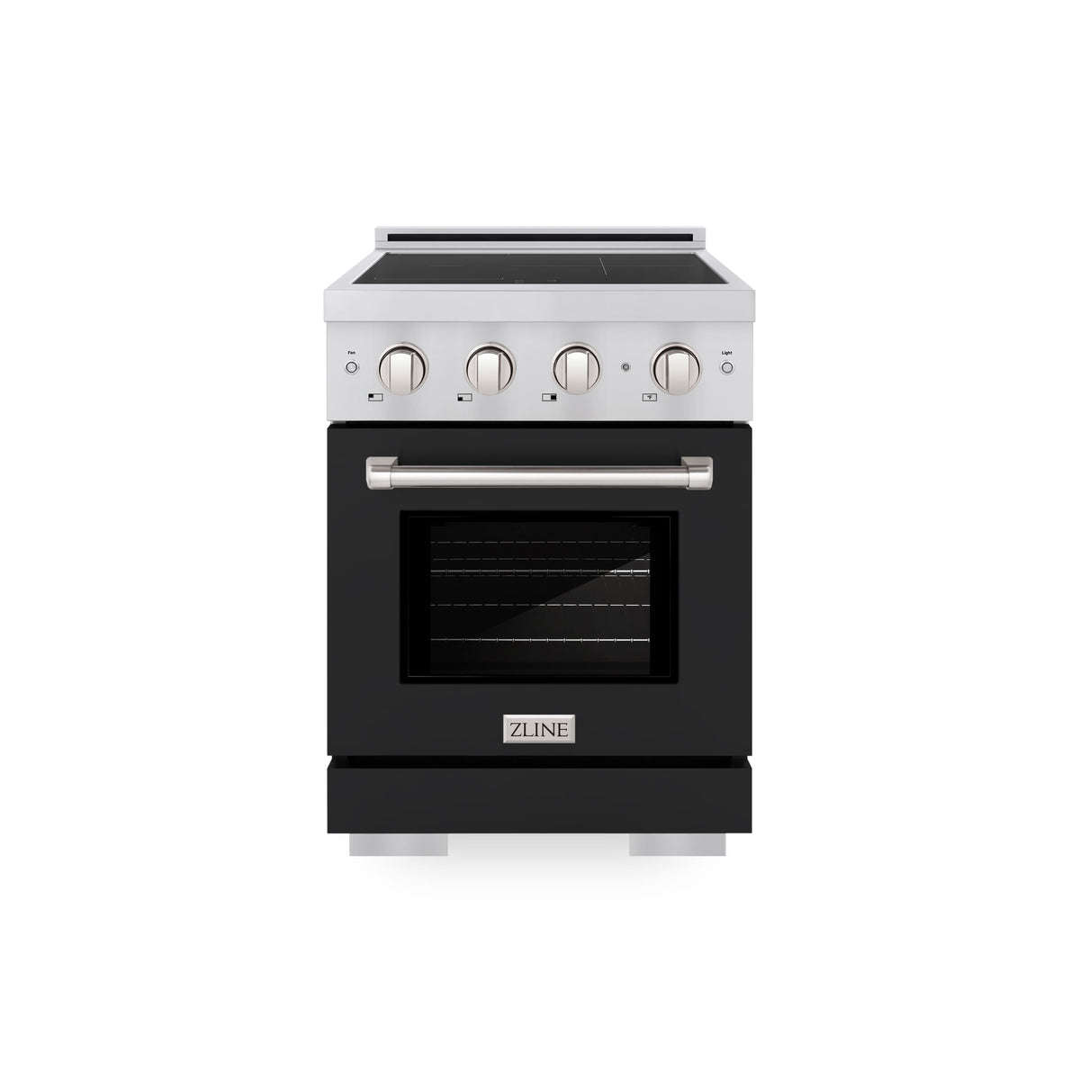 ZLINE - 24 in. 3.2 cu. ft. Paramount Freestanding Induction Range with 3 Burners and Electric Oven with Door - Black Matte