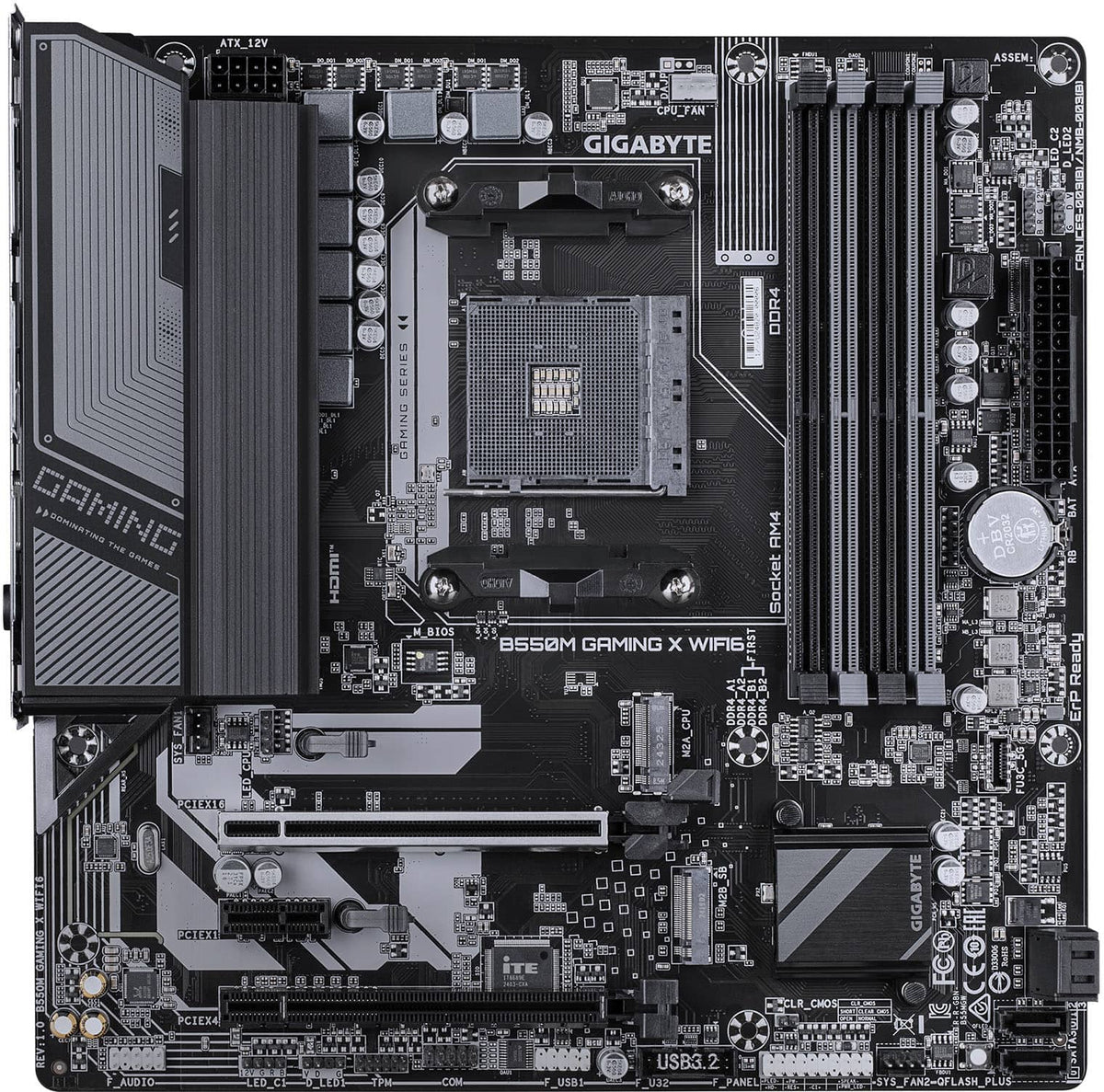 GIGABYTE - B550M GAMING X WIFI6E (Socket AM4) AMD B550 Micro-ATX DDR4 Wi-Fi 6 Motherboard - Black
