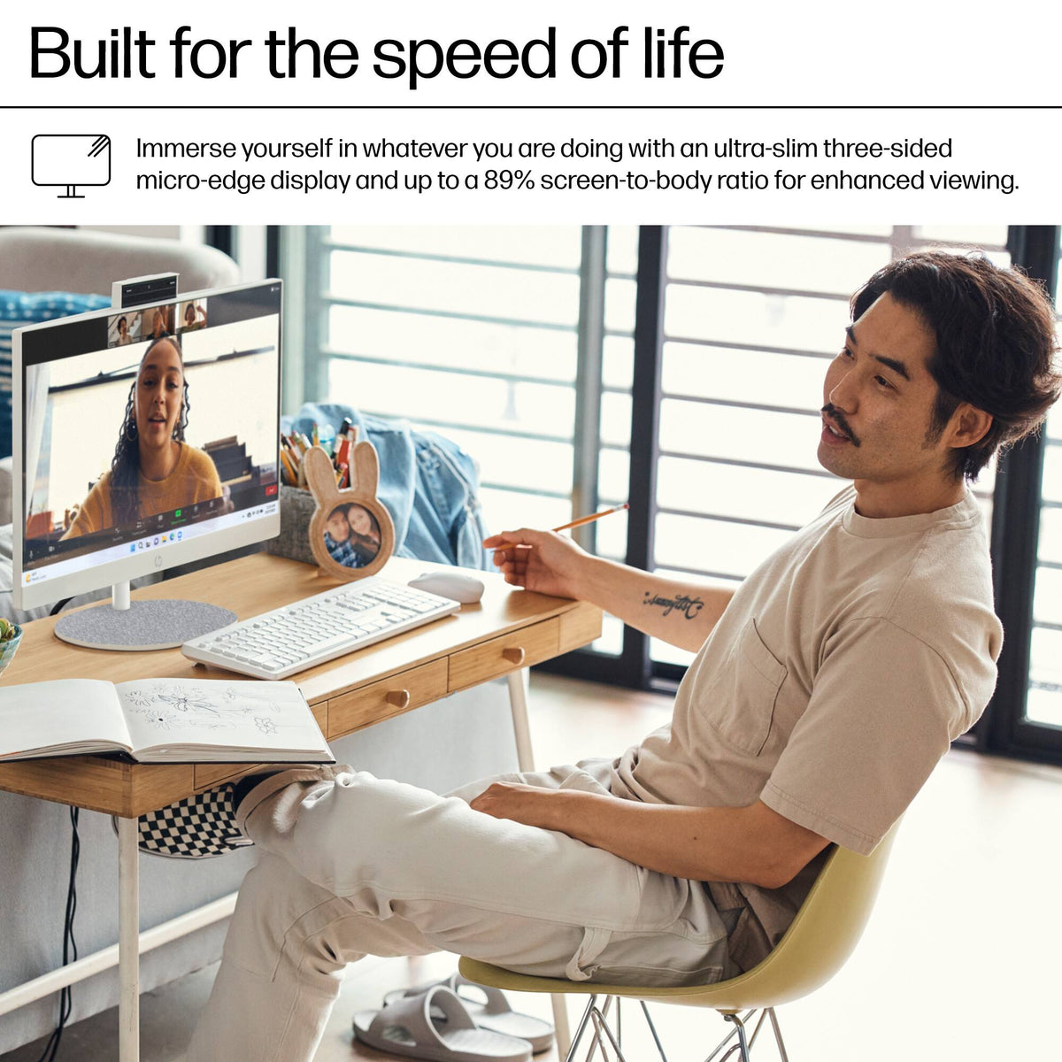 HP - 23.8" Full HD Touch-Screen All-in-One with Adjustable Height - Intel Core i5 1334U 2023 - 8GB Memory - 512GB SSD - Shell White