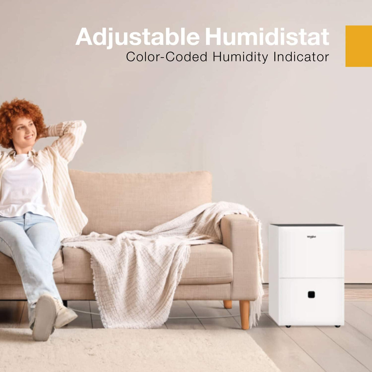 Whirlpool - 50 Pint 3000 Sq. Ft 14.8 quart Energy Star Certified Dehumidifier with Pump - White