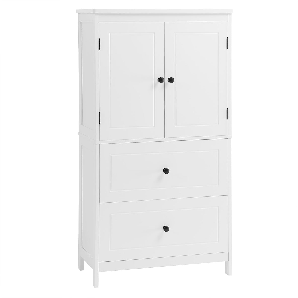 Gabinete de almacenamiento para baño con 2 puertas y cajones, estante ajustable