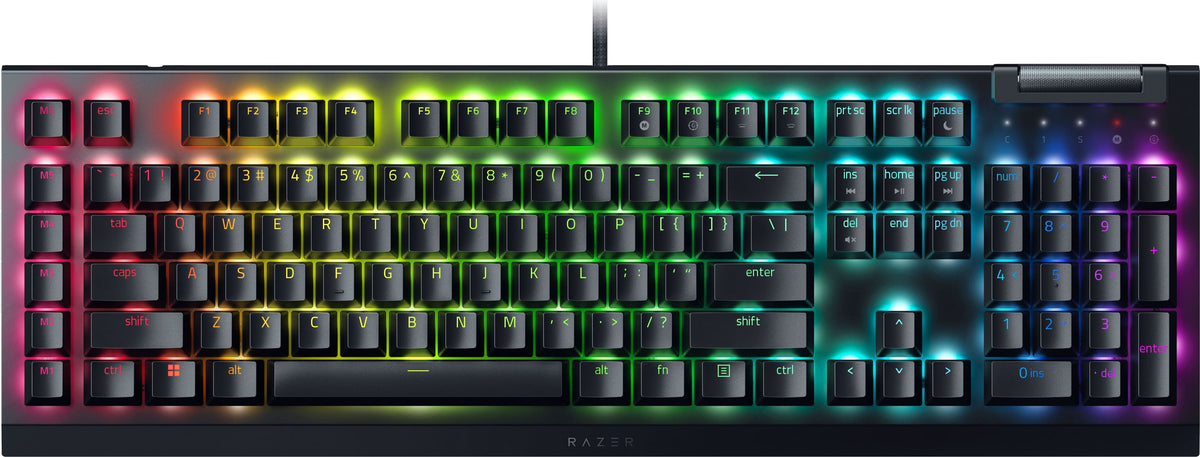Razer - BlackWidow V4 X Full Size Wired Mechanical Green Clicky Switch Gaming Keyboard with Chroma RGB Backlighting - Black