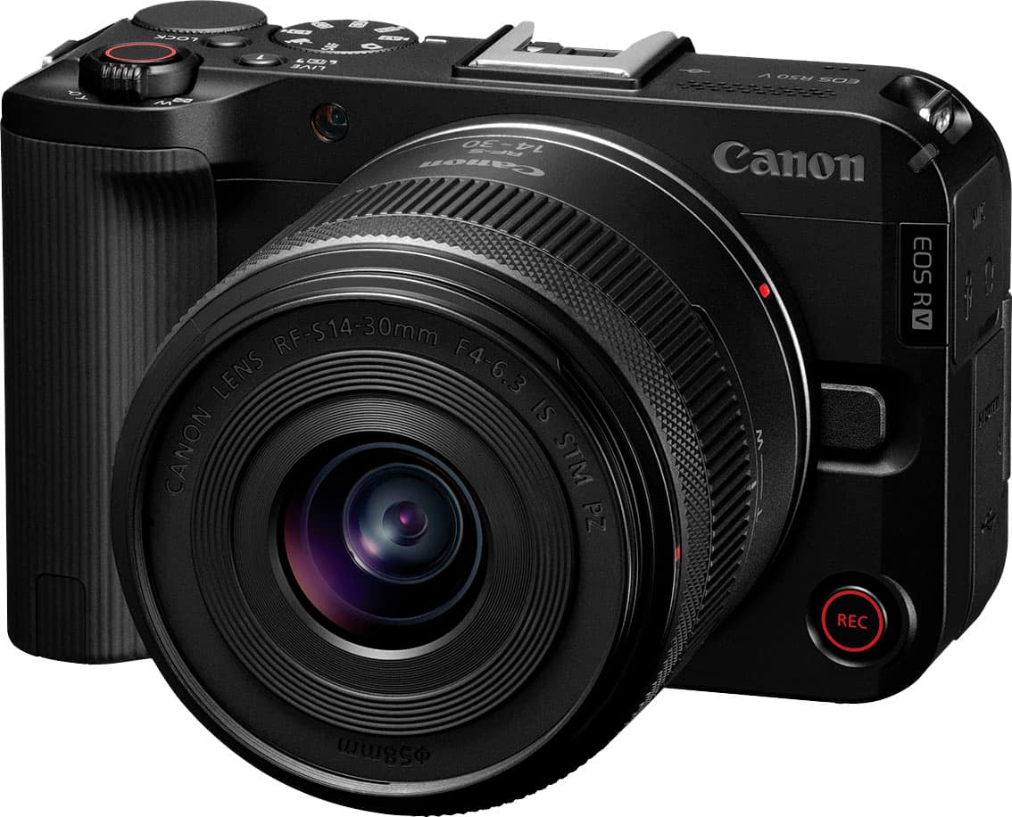 Canon - EOS R50 V 4K Video Mirrorless Camera with RF-S14-30mm F4-6.3 IS STM PZ Lens - Black